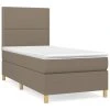 vidaXL Posteľný rám boxspring s matracom sivohnedý 90x190 cm látka
