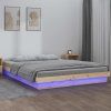 vidaXL Posteľný rám s LED 160x200 cm masívne drevo