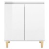 vidaXL Komoda, nohy z masívu, lesklá biela 60x35x70cm kompozitné drevo