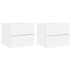 vidaXL Nástenné nočné skrinky s LED osvetlením 2 ks biele