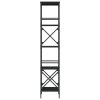 vidaXL Knižnica, 5 políc, čierna 59x35x171 cm, kompozitné drevo