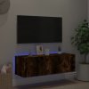vidaXL TV nástenná skrinka s LED svetlami dymový dub 100x35x31 cm