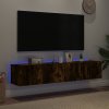 vidaXL TV nástenné skrinky s LED svetlami 2 ks dymový dub 80x35x31 cm