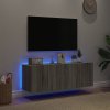 vidaXL TV nástenné skrinky s LED svetlami 2 ks sivé sonoma 60x35x41 cm