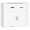 vidaXL Komoda biela 80x33x70 cm spracované drevo