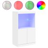 vidaXL Komoda s LED svetlami biela 60,5x37x100 cm