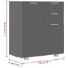 vidaXL Komoda, vysoký lesk, sivá 71x35x80 cm, drevotrieska