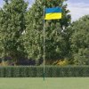 vidaXL Vlajka Ukrajiny a tyč 6,23 m hliník