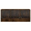 vidaXL TV skrinka so sklenenými dvierkami dymový dub 102x37x42 cm