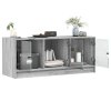 vidaXL TV skrinka so sklenenými dvierkami sivá sonoma 102x37x42 cm