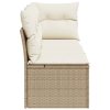 vidaXL Záhradná pohovka s vankúšmi 3-miestna béžová polyratanová