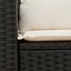 vidaXL Záhradná pohovka s vankúšmi 2-miestna čierna polyrattan