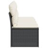 vidaXL Záhradná pohovka s vankúšmi 4-miestna čierna polyratan