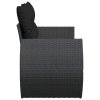 vidaXL Záhradná pohovka s vankúšmi 2-miestna čierna polyrattan