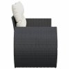 vidaXL Záhradná pohovka s vankúšmi 2-miestna čierna polyrattan