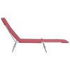 vidaXL Skladacie záhradné ležadlá 2 ks, oceľ a látka, červené