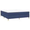 vidaXL Posteľný rám boxspring s matracom modrý 160x200 cm látka