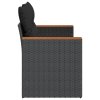 vidaXL Záhradná pohovka s vankúšmi 2-miestna čierna polyrattan