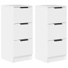 vidaXL Komody 2 ks biele 30x30x70 cm spracované drevo