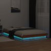 vidaXL LED posteľný rám voskovo hnedý 135x190 cm masívna borovica