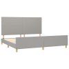 vidaXL Posteľný rám s čelom bledosivý 200x200 cm látka