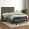 vidaXL Posteľný rám boxspring s matracom tmavosivý 140x190 cm zamat