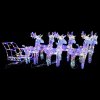 vidaXL Vianočná dekorácia so sobmi a saňami 320 LED akryl