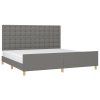 vidaXL Posteľný rám s čelom tmavosivý 200x200 cm látka