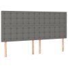 vidaXL Posteľný rám s čelom tmavosivý 200x200 cm látka