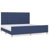 vidaXL Posteľný rám s čelom modrý 200x200 cm látka