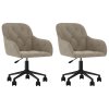 vidaXL Otočné jedálenské stoličky 2 ks bledosivé zamatové