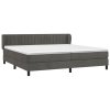 vidaXL Posteľný rám boxspring s matracom tmavosivý 200x200 cm zamat