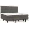 vidaXL Posteľný rám boxspring s matracom tmavosivý 200x200 cm zamat