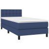 vidaXL Posteľný rám boxspring s matracom modrý 90x200 cm látka