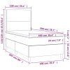 vidaXL Posteľný rám boxspring s matracom čierny 100x200 cm zamat