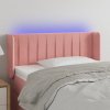 vidaXL Čelo postele s LED ružové 103x16x78/88 cm zamat