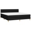 vidaXL Posteľný rám boxspring s matracom čierny 180x200 cm látka