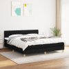 vidaXL Posteľný rám boxspring s matracom čierny 180x200 cm látka