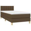 vidaXL Posteľný rám boxsping s matracom hnedý 90x200 cm látka