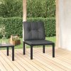 vidaXL Záhradná stolička s podložkami čierna a sivá polyratan