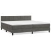 vidaXL Posteľný rám boxspring s matracom tmavosivý 200x200 cm zamat
