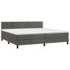 vidaXL Posteľný rám boxspring s matracom tmavosivý 200x200 cm zamat