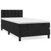 vidaXL Posteľný rám boxspring s matracom čierny 100x200 cm zamat