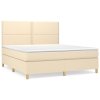 vidaXL Posteľný rám boxspring s matracom krémový 180x200 cm látka
