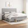 vidaXL Posteľný rám boxsping s matracom bledosivý 200x200 cm látka