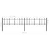 vidaXL Záhradný plot s oblúkovým zakončením, oceľ 3,4x0,6 m, čierny