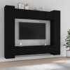 vidaXL 8-dielna súprava TV skriniek čierna spracované drevo