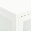 vidaXL Komoda biela 75x35x105 cm oceľ a sklo