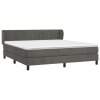 vidaXL Posteľný rám boxspring s matracom tmavosivý 180x200 cm zamat