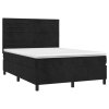 vidaXL Posteľný rám boxspring s matracom čierny 140x190 cm zamat